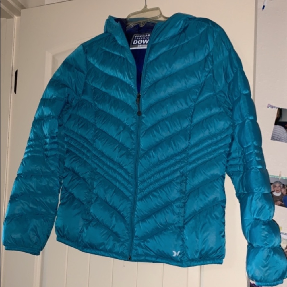Teal Packable Premium Down Coat